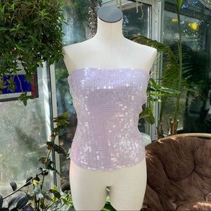 The Limited lilac sequin tube top